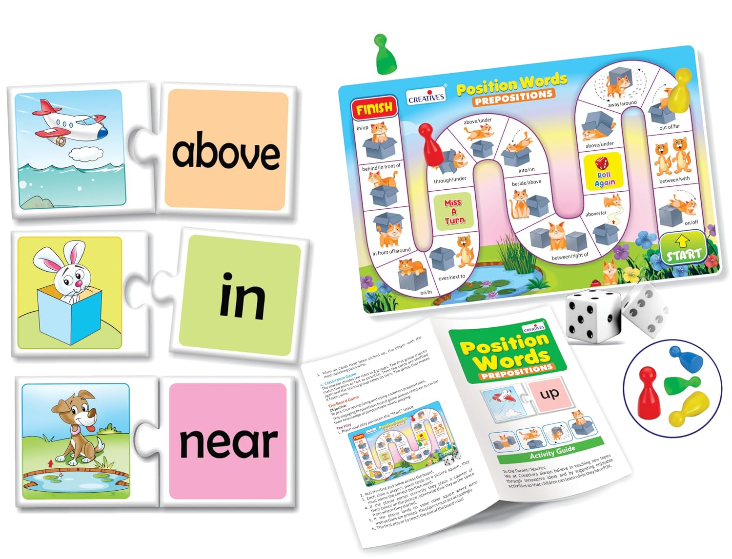 Creative's Position Words, Self-Correcting Match-ups Puzzles,  Reinforce Basic Prepositions, Learning & Educational Toy