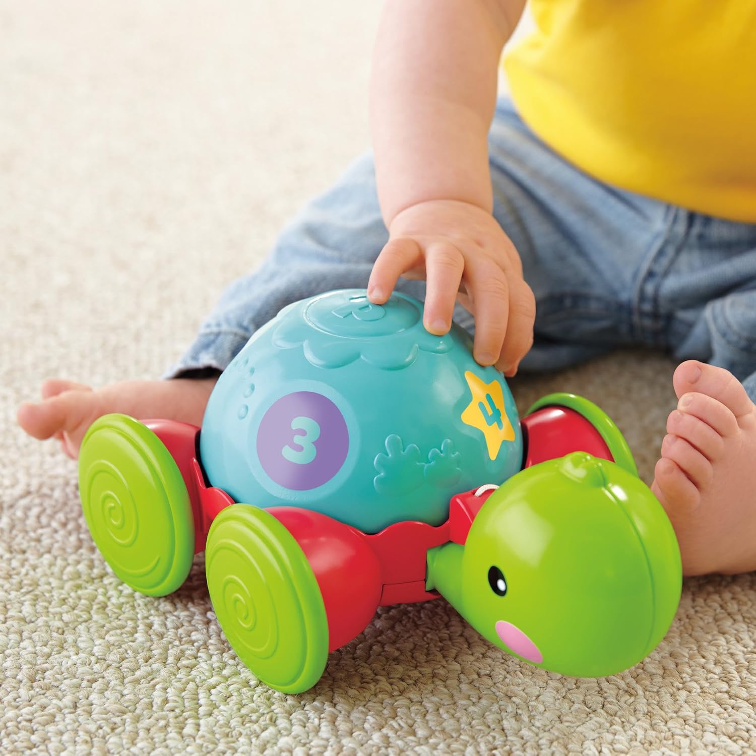 Fisher-Price Pull-Along Turtle, Baby and Toddler Pull Toy with Fun Actions
