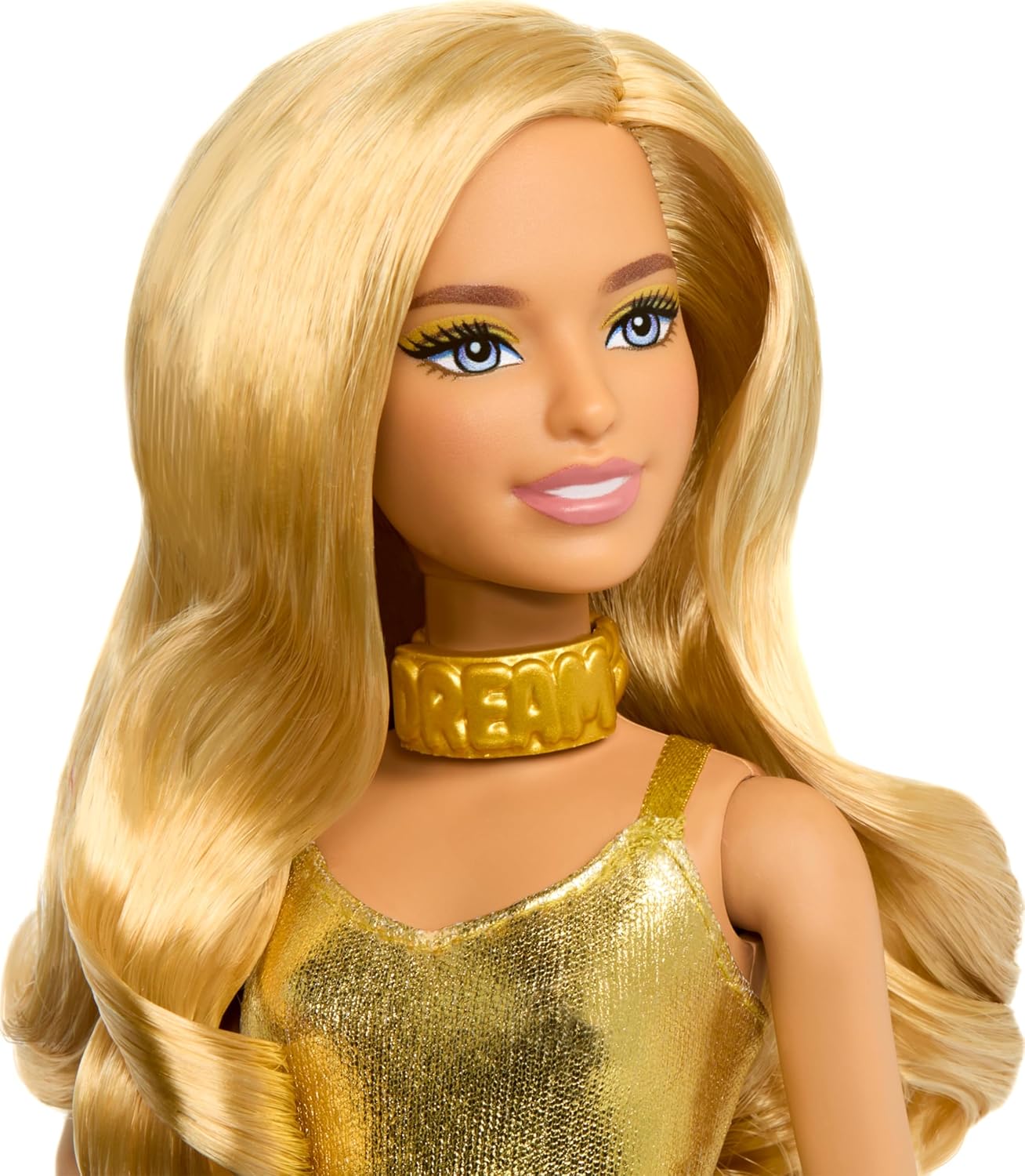 Barbie Fashionistas Doll with Blonde Wavy Hair, Golden Jumpsuit & Accessories, 65th Anniversary Collectible Fashion Doll