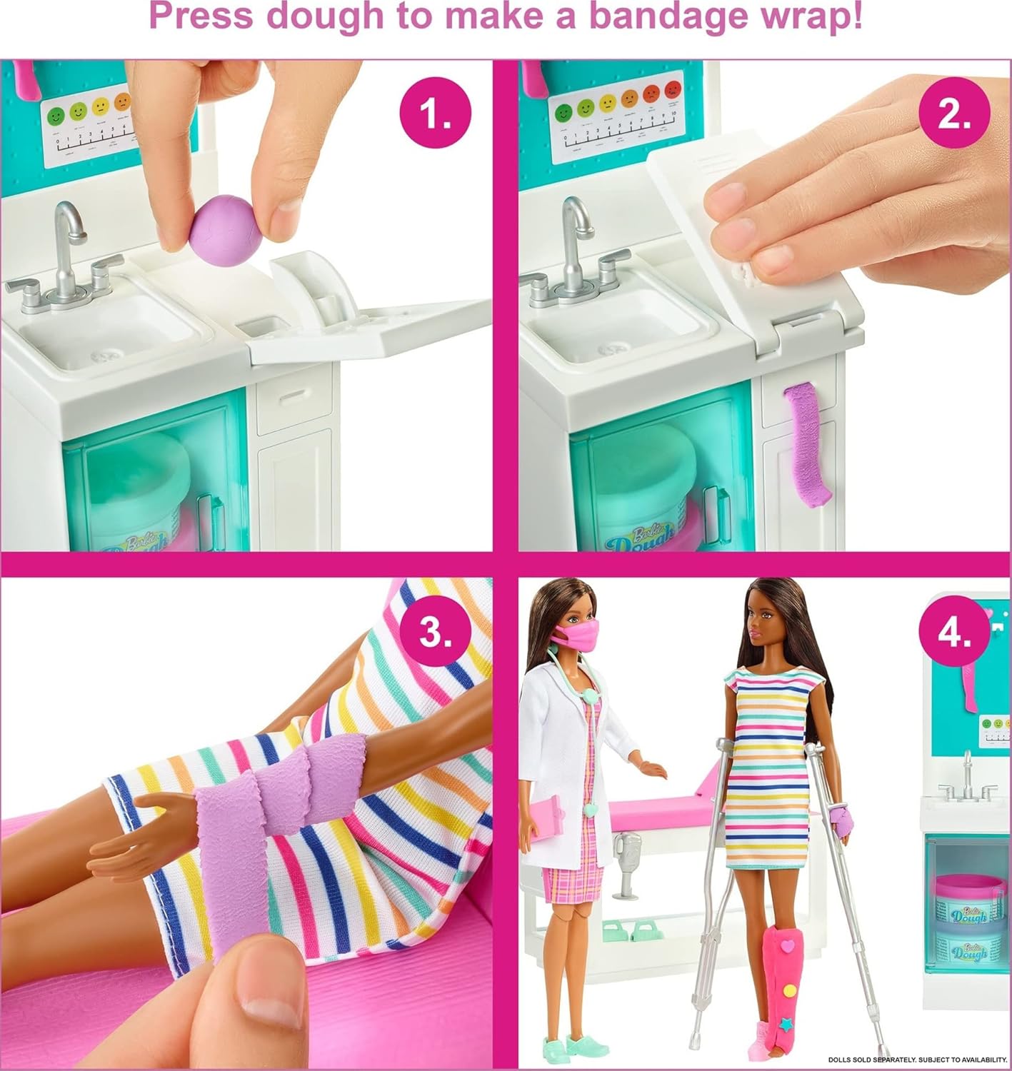 Barbie Fast Cast Clinic Playset With Brunette Doctor Doll