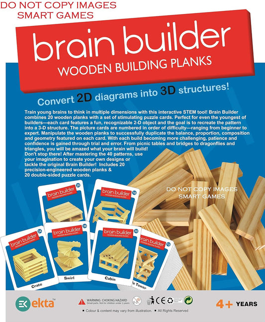 EKTA Brain Builder Wooden Building Planks for Kid (Set-1)- Multi Color, 36 Pcs
