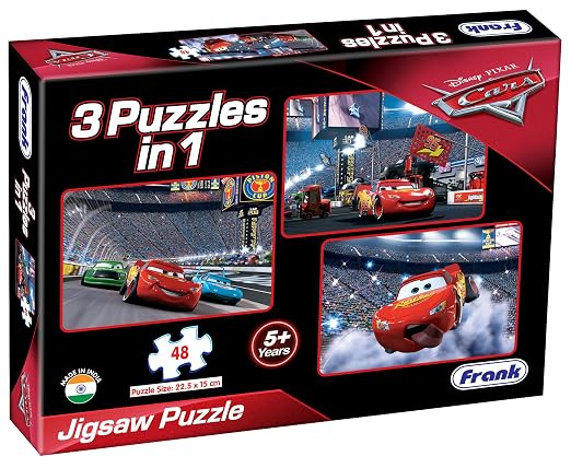 Frank Disney Pixar Cars 3 Puzzles in 1 - A Set of 3 x 48 Pc Jigsaw Puzzles