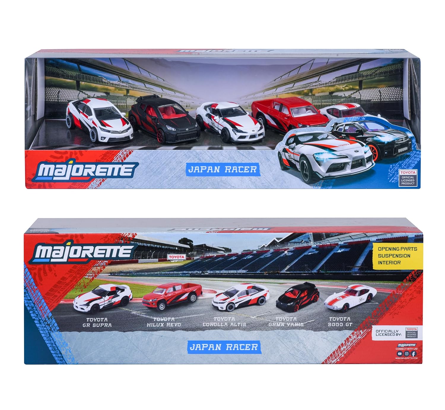 Majorette Japan Racer 5 Pieces Gift Pack, Licensed Toyota Models for Collectors and Kids