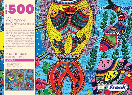 Frank Madhubani 500 Piece Puzzle for Kids for Age 10 and Above – Traditional Rangeen Indian Art Series Jigsaw Puzzles