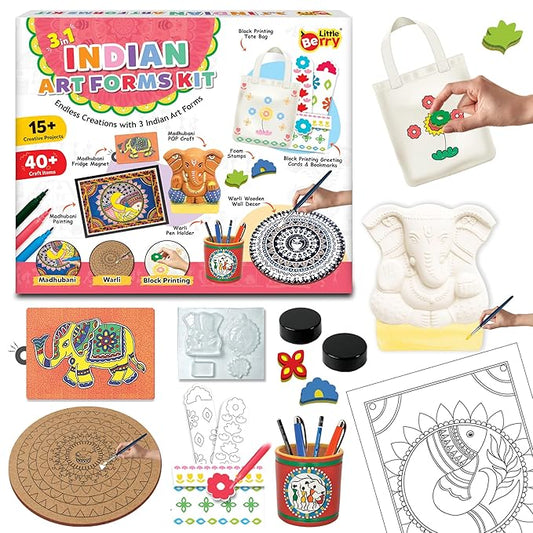 Little Berry Indian Art Forms Kits – 3 in 1 Indian Art Forms Kit 