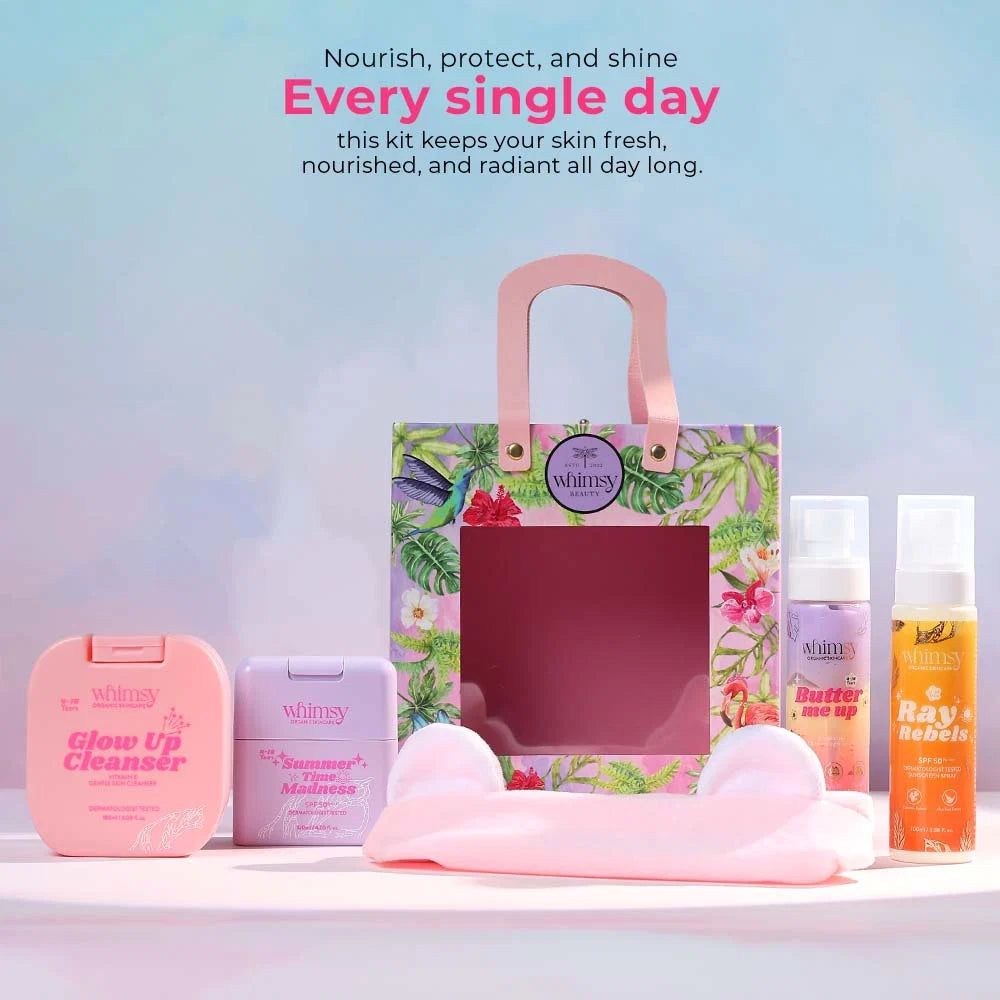Whimsy Everyday Glow Skincare Essential Kit - Pack of 5