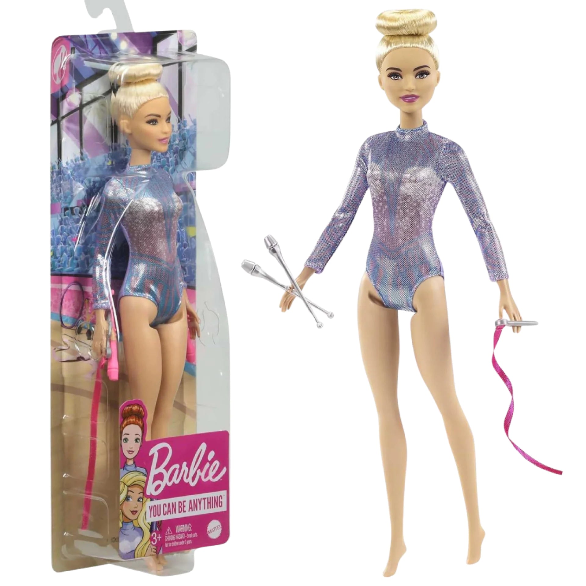 Barbie Rhythmic Gymnast 12 Inch Fashion Doll with Blonde Hair & Brown Eyes