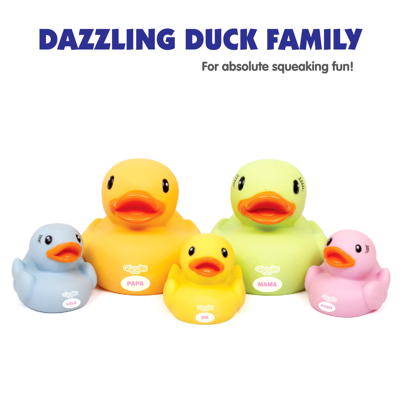 Giggles Dazzling Duck Family ( Squeakers)
