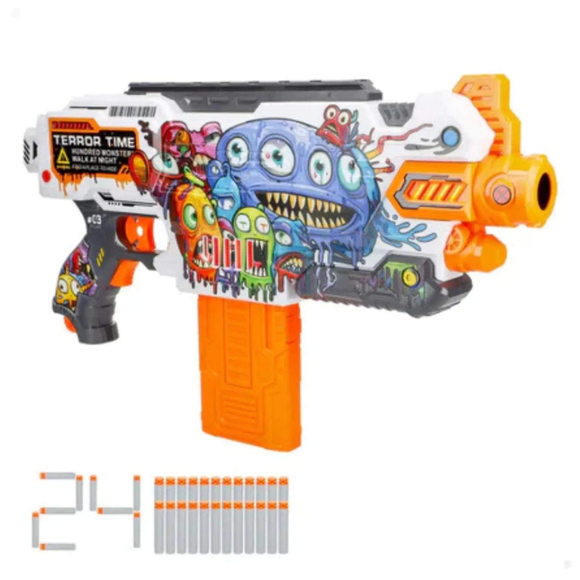 Fire Force Graffiti Blaster with Magazine – High-Speed Foam Bullet Gun for Action Play