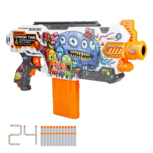 Fire Force Graffiti Blaster with Magazine – High-Speed Foam Bullet Gun for Action Play