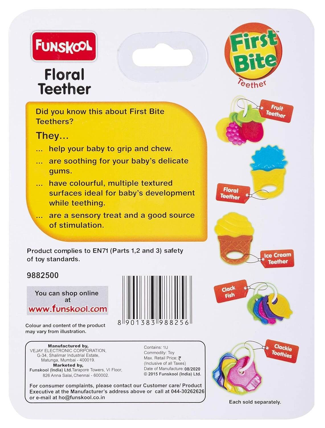 Giggles Floral Teether(Mix Color)