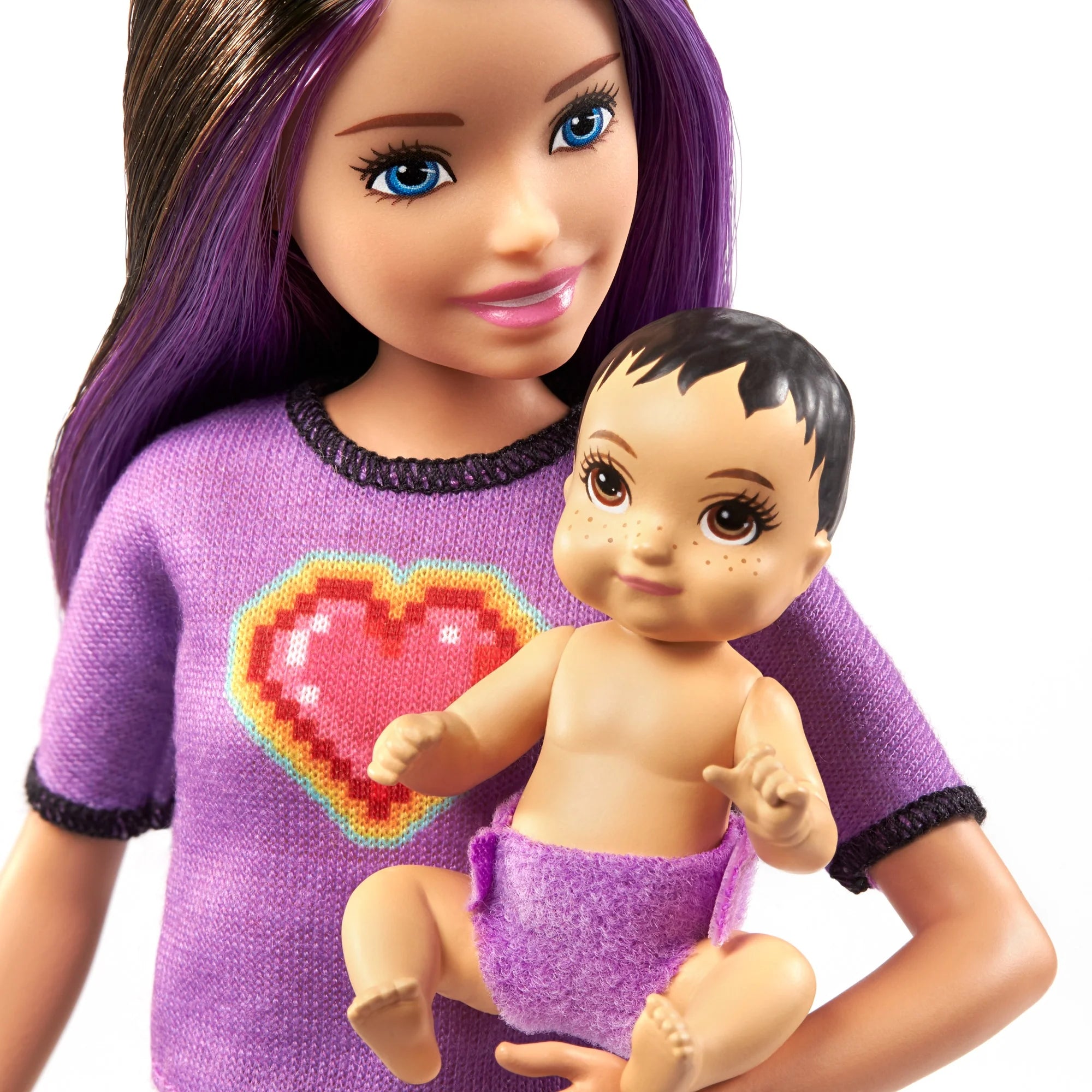 Barbie Skipper Babysitters Doll & Accessories Set with 9 Inch Brunette Skipper Doll, Baby Doll