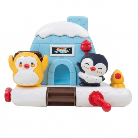Baby Bath Sprinkle & Spin Fun - Toddler Wind up Swimming Penguin Shower Waterfall