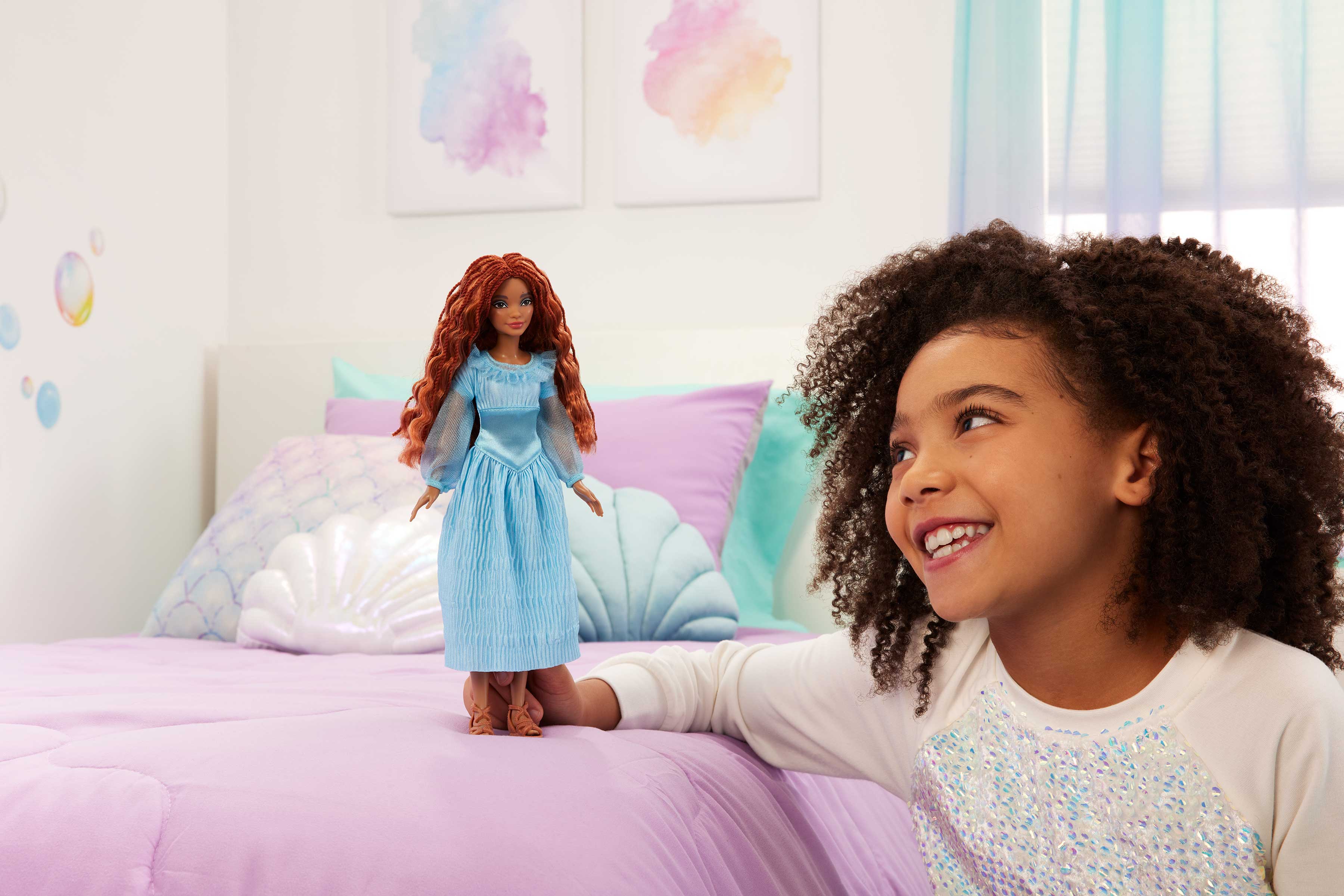 Disney The Little Mermaid Ariel Fashion Doll On Land In Signature Blue