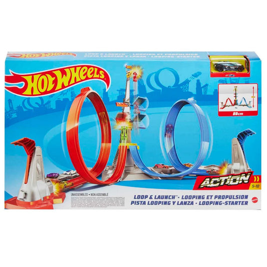 Hot Wheels Loop and Launch Play Set with 1:64 Single Car GRW39