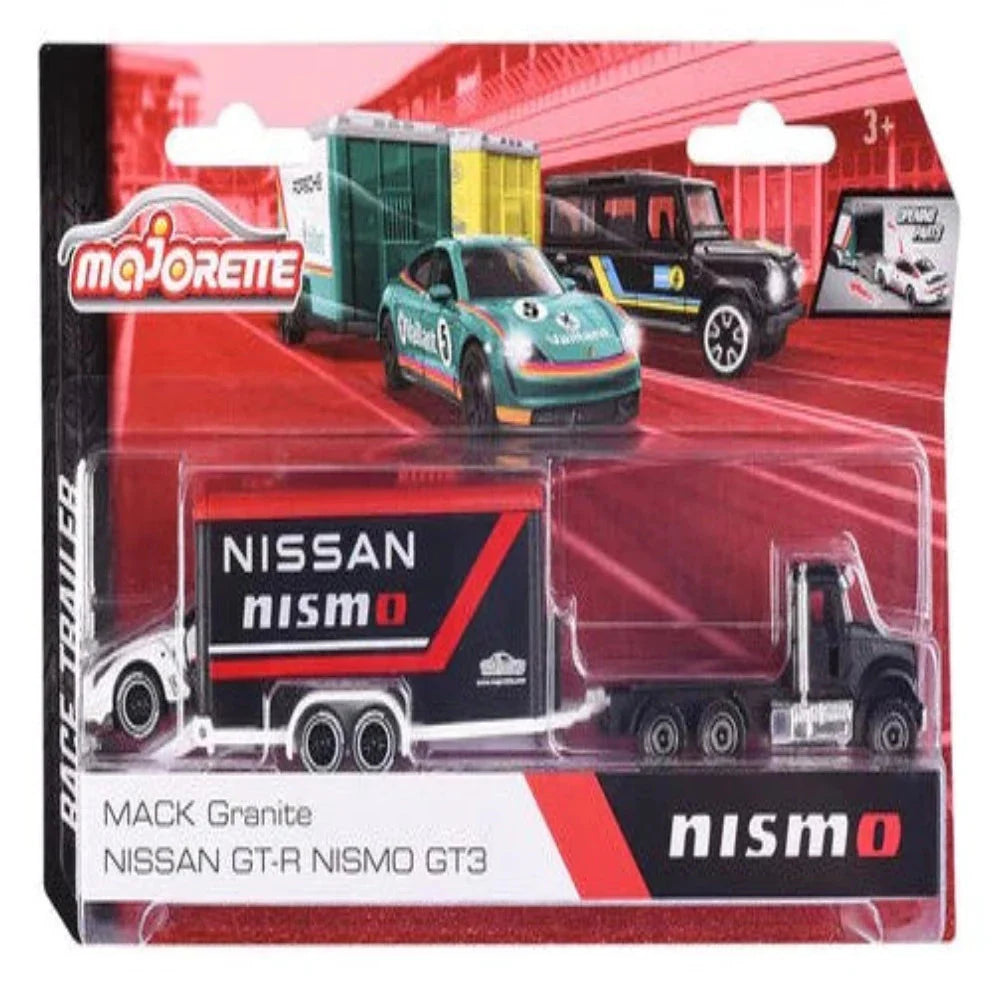 Majorette Race Trailer Series - Mack Granite Nissan GT-R Nismo GT3