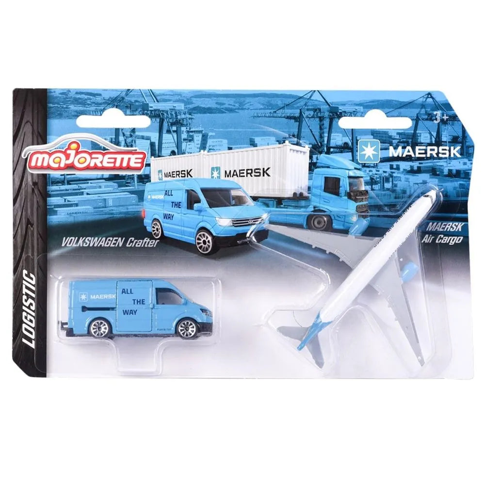 Majorette - Maersk Logistic, Volkswagon Crafter + MAERSK Air Cargo