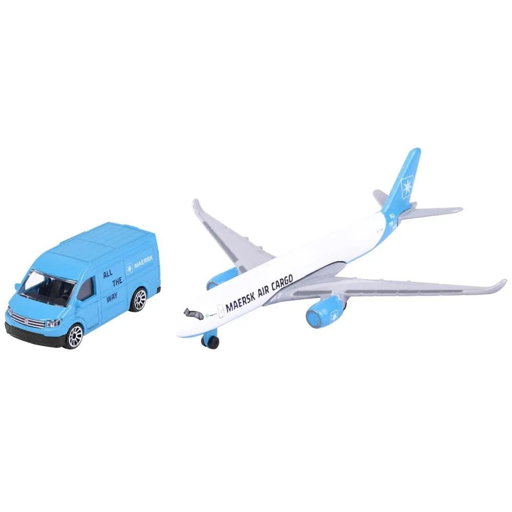 Majorette - Maersk Logistic, Volkswagon Crafter + MAERSK Air Cargo