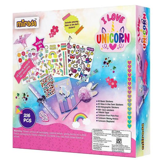 Mirada Art & Crafts, I Love Unicorn includes Glow in the Dark Stickers