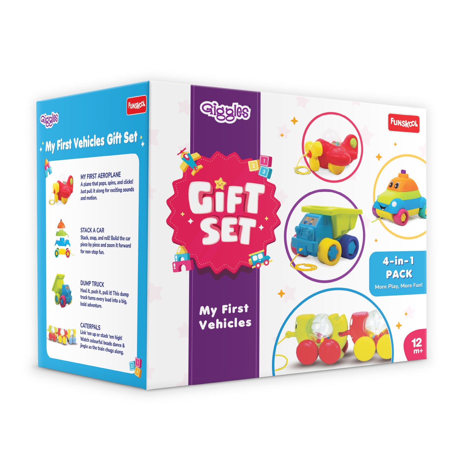 Giggles My First Vehicle Gift Set, 4 in 1 Combo Set