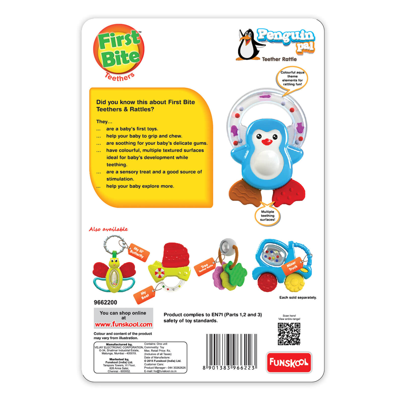 Giggles Penguin Pal Teether Ratle