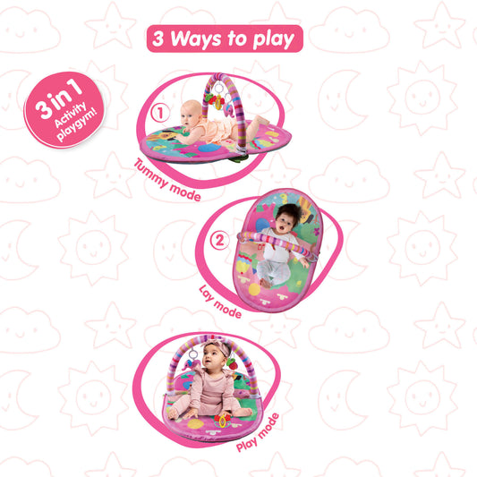Giggles 3 In 1 Deluxe Play Gym - Pink