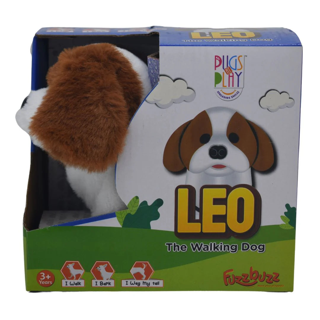 Rowan Fuzzbuzz Leo Walking Dog Stuffed Toy, Cute Plushie