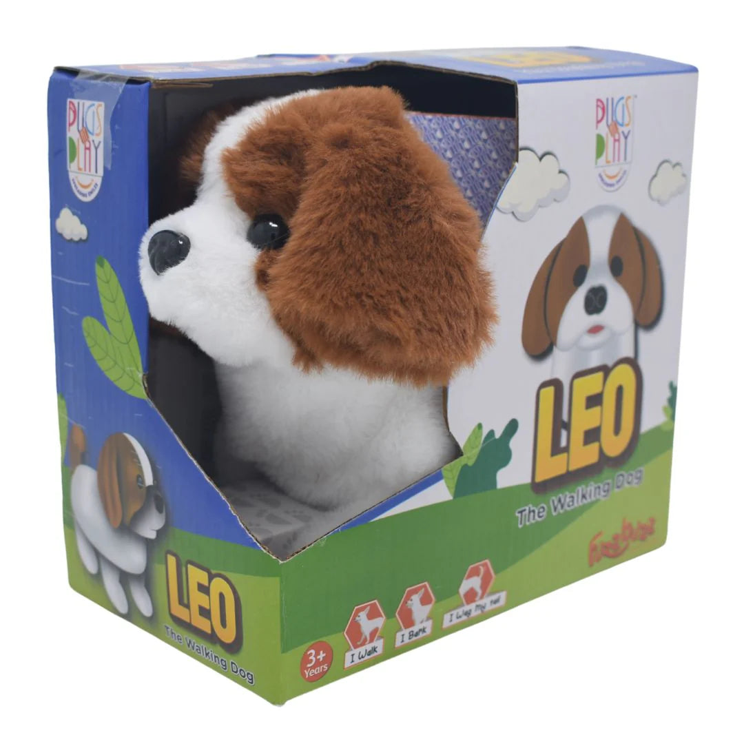 Rowan Fuzzbuzz Leo Walking Dog Stuffed Toy, Cute Plushie