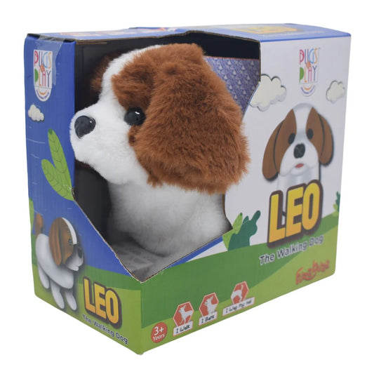 Rowan Fuzzbuzz Leo Walking Dog Stuffed Toy, Cute Plushie