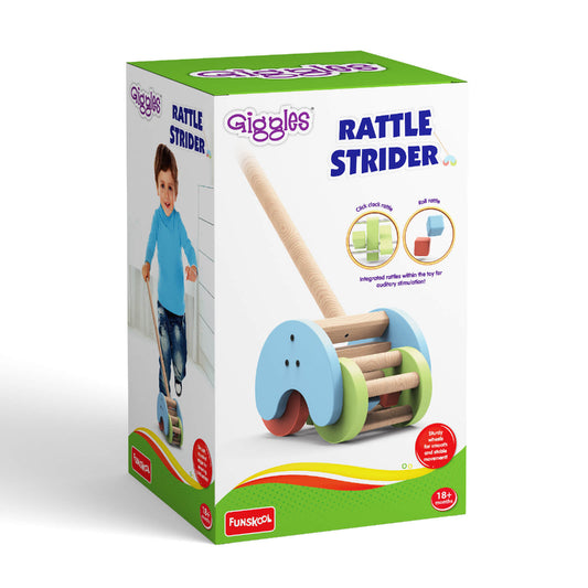 Giggles Rattle Strider Wooden Push Along