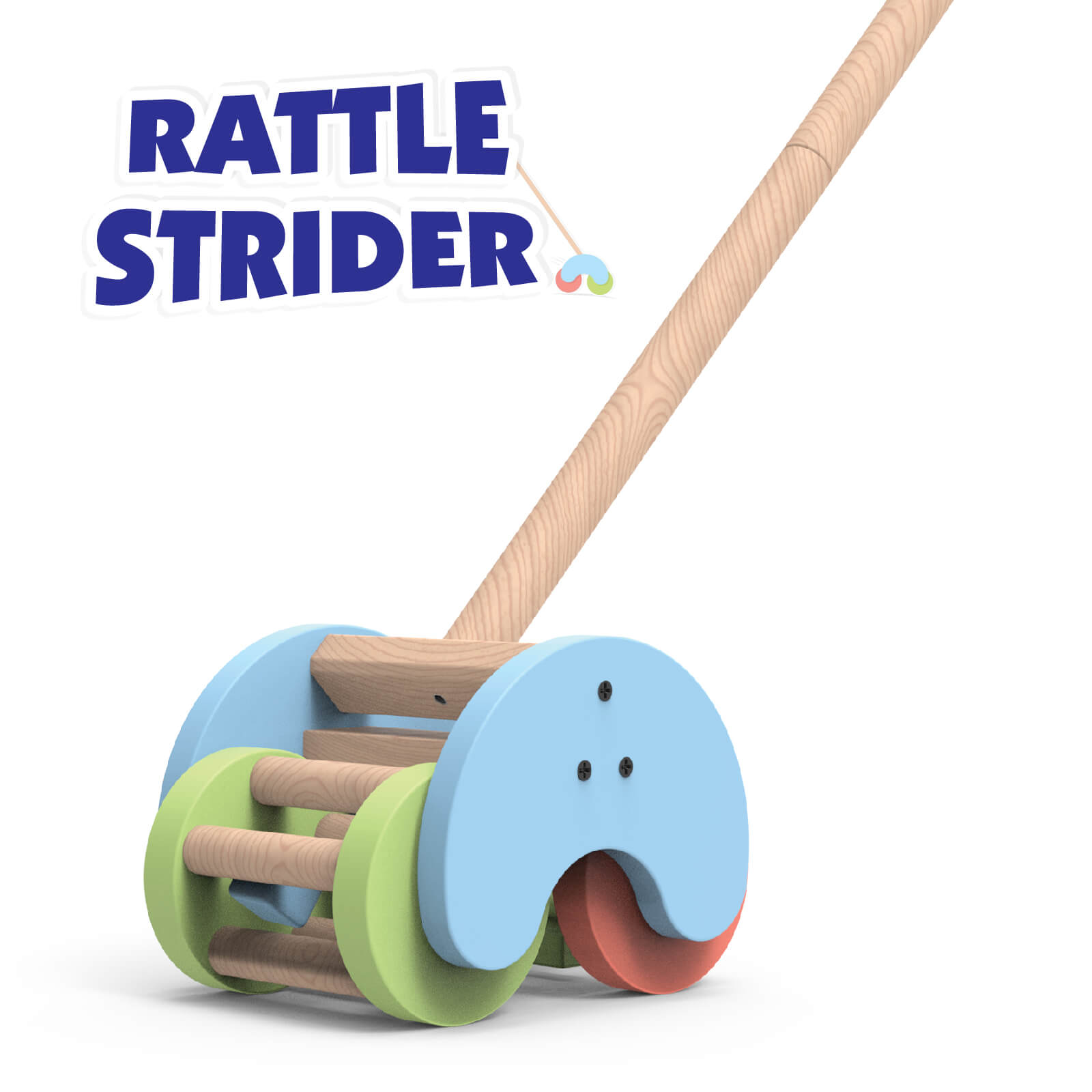 Giggles Rattle Strider Wooden Push Along