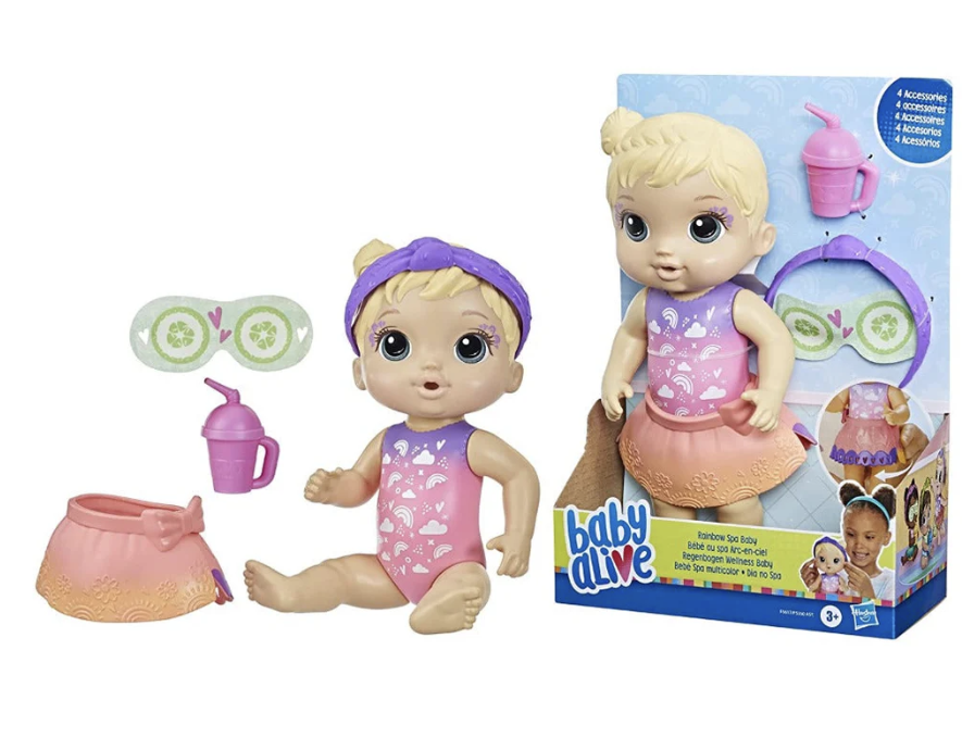 Baby Alive Rainbow Spa Baby Doll Blonde Hair
