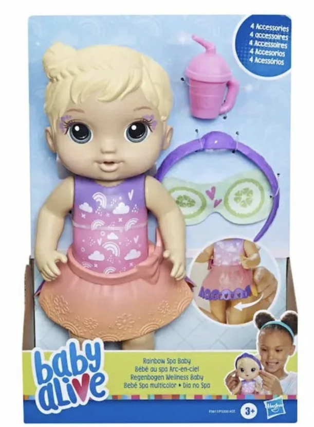 Baby Alive Rainbow Spa Baby Doll Blonde Hair
