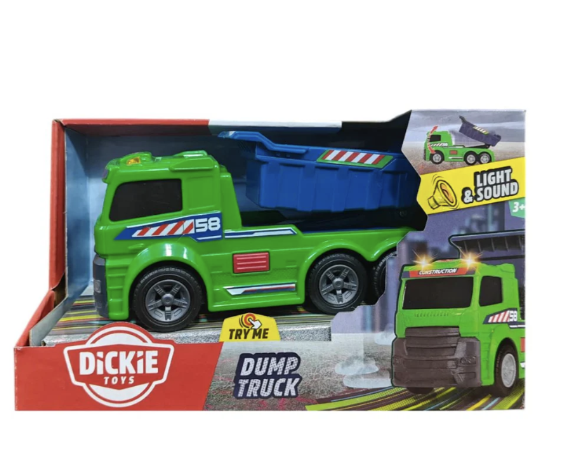 Dickie Toys Dump Truck, Light & Sound Vehicle for Kids