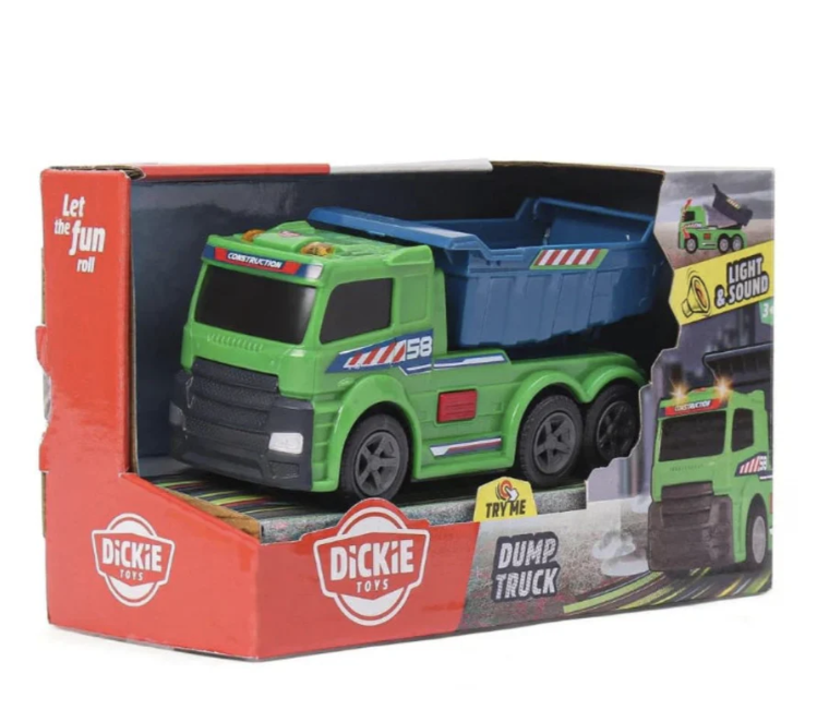 Dickie Toys Dump Truck, Light & Sound Vehicle for Kids