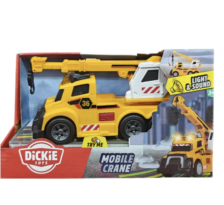 Dickie Toys Mobile Crane, Light & Sound Vehicle for Kids