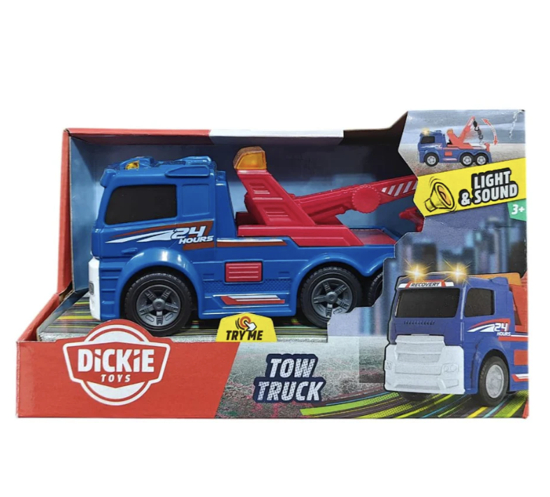 Dickie Toys Tow Truck, Light & Sound Vehicle for Kids