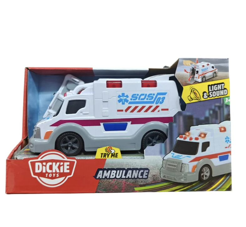 Dickie Toys Ambulance, Light & Sound Vehicle for Kids