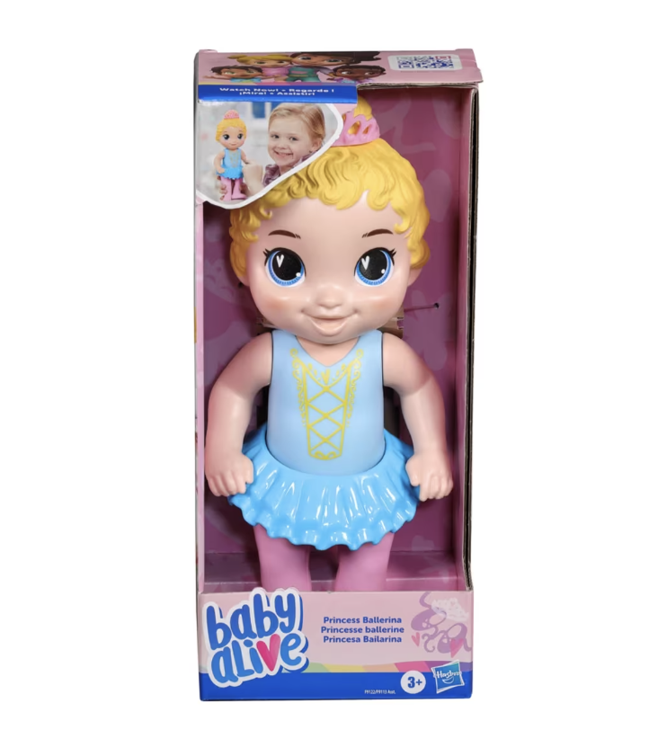 Baby Alive Princess Ballerina Blonde Hair Baby Doll, 10.25 Inches