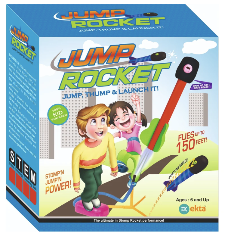 Ekta Jump Rocket Stomp Launcher and 3 Foam Tipped Rockets