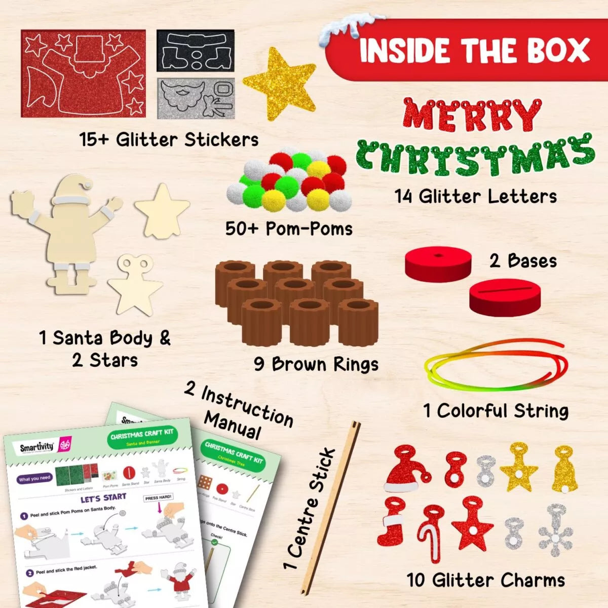 Smartivity Pom Pom Christmas DIY Craft Kit