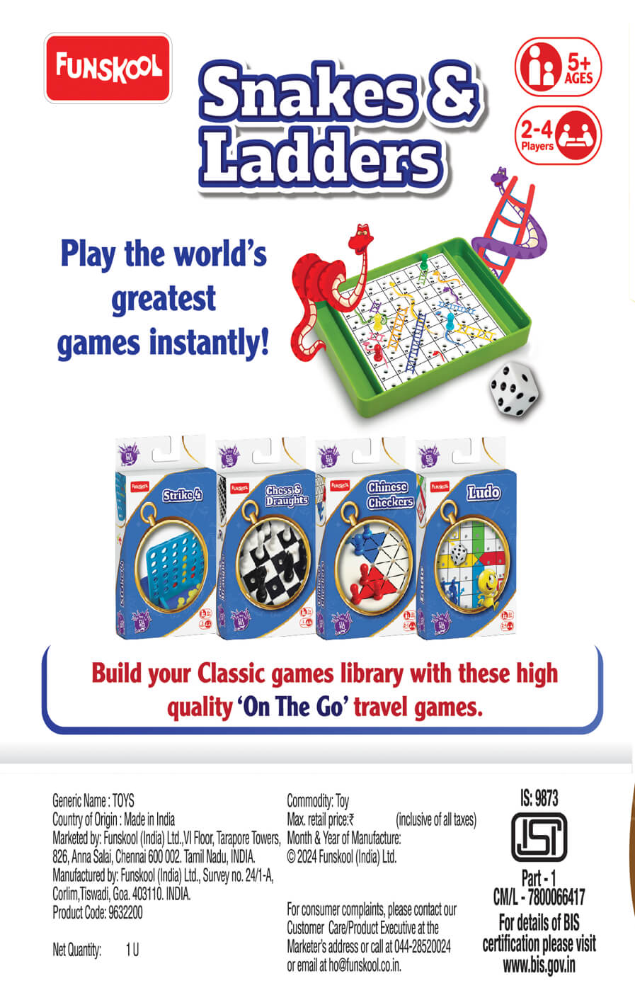 Funskool Games Travel Snakes & Ladders