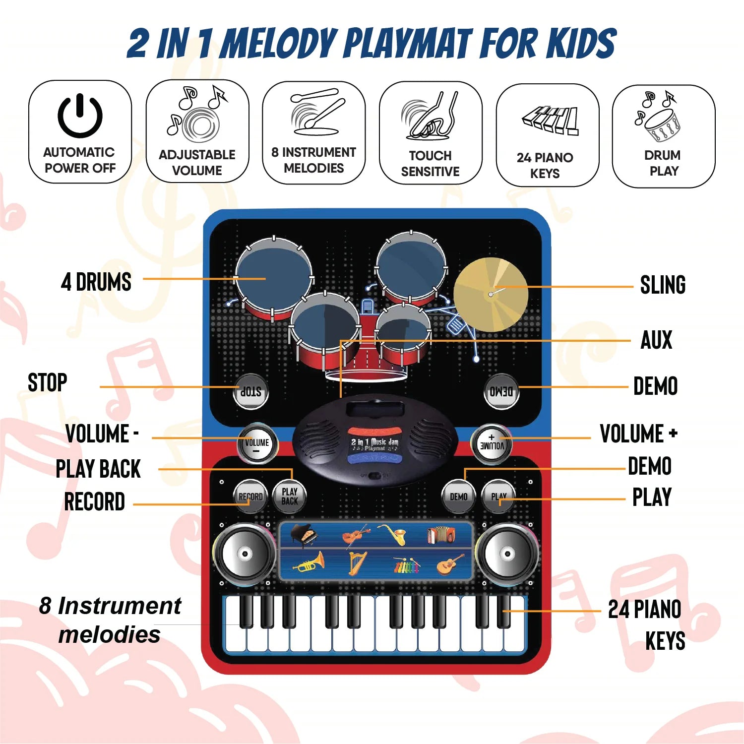 Electrobotic 2 in 1 Melody Playmat For Kids