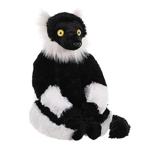 Wild Republic BLACK WHITE RUFFED LEMUR Stuffed Animal