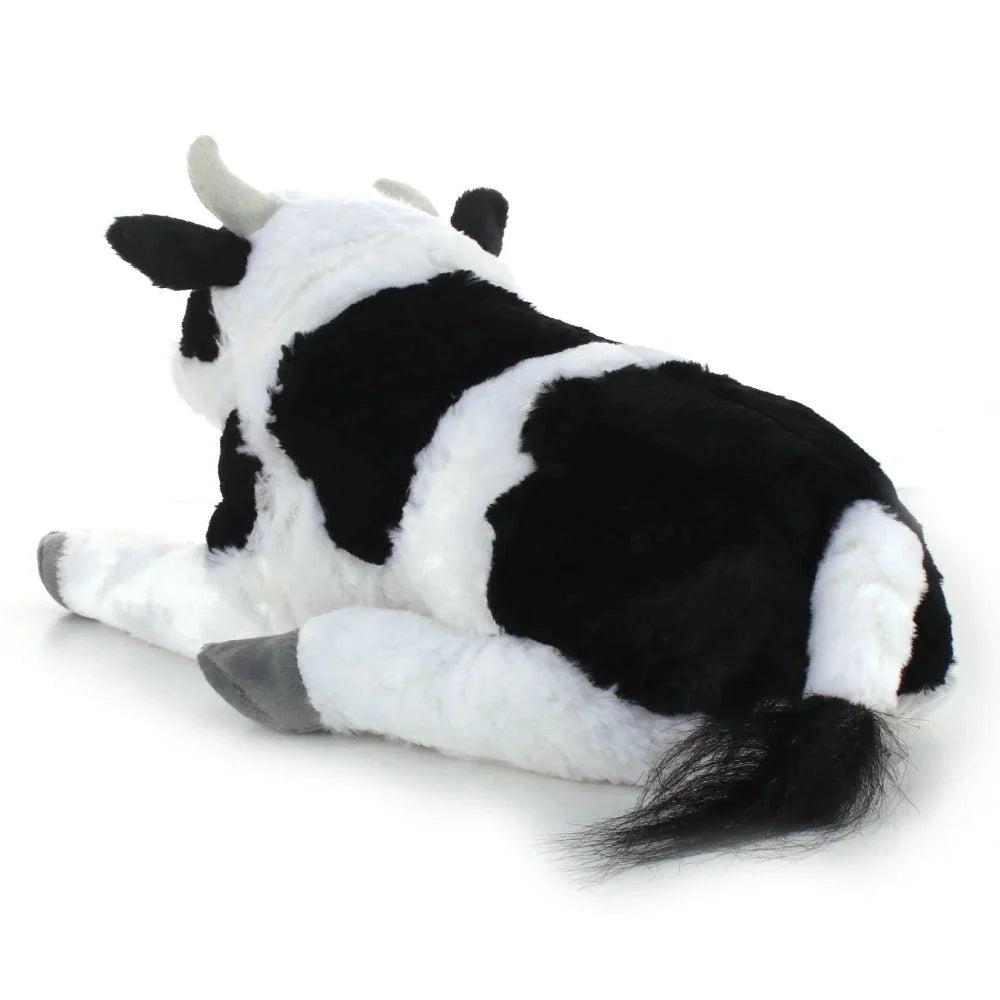 Wild Republic LAYING COW BLACK Stuffed Animal