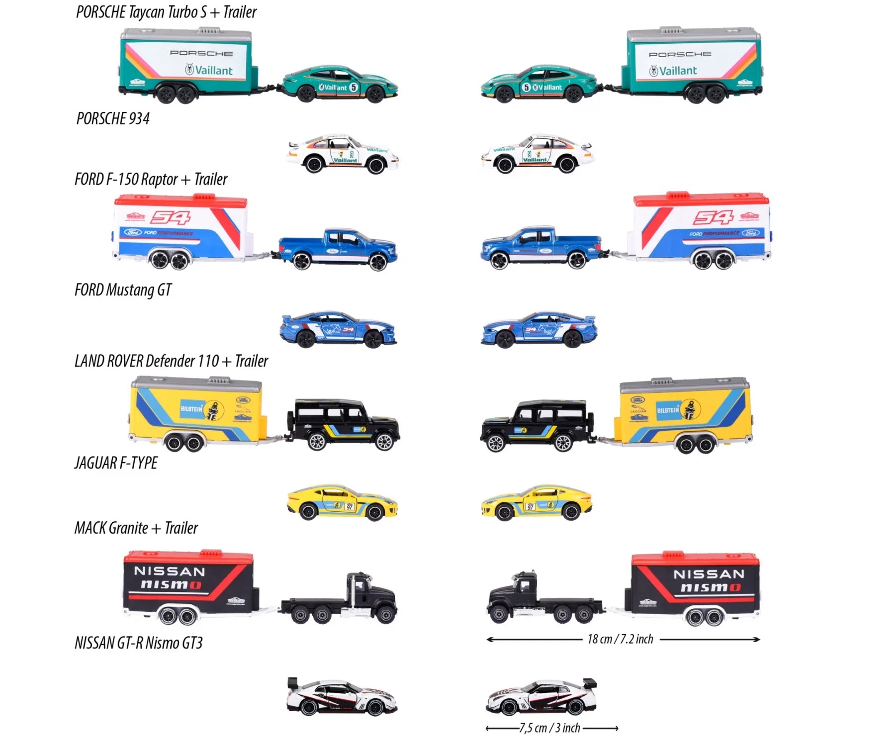 Majorette Porsche Race Trailer Assortment -Porsche Cayenne Turbo S + 918 Spyder