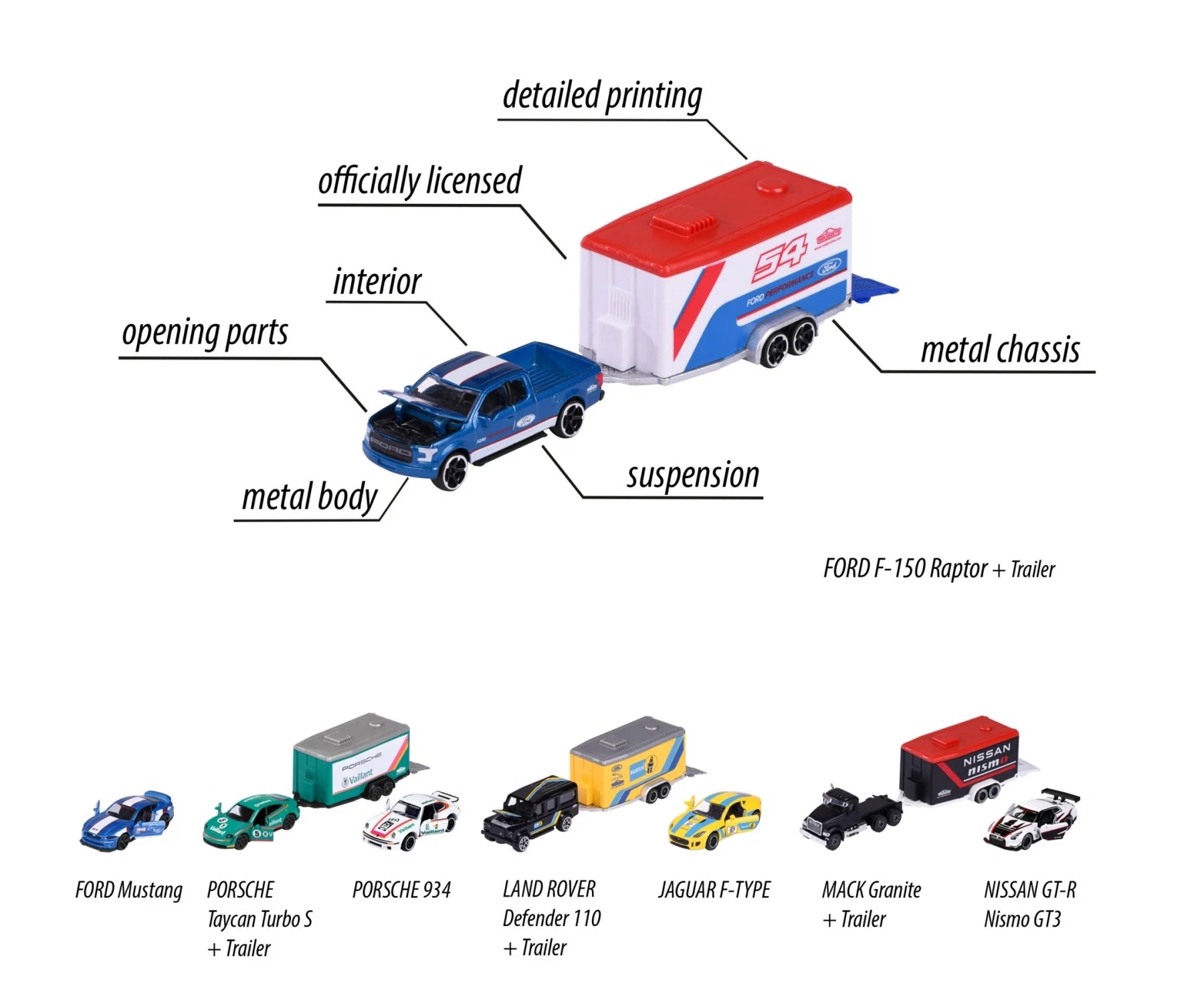 Majorette Porsche Race Trailer Assortment -Porsche Taycan Turbo S +917