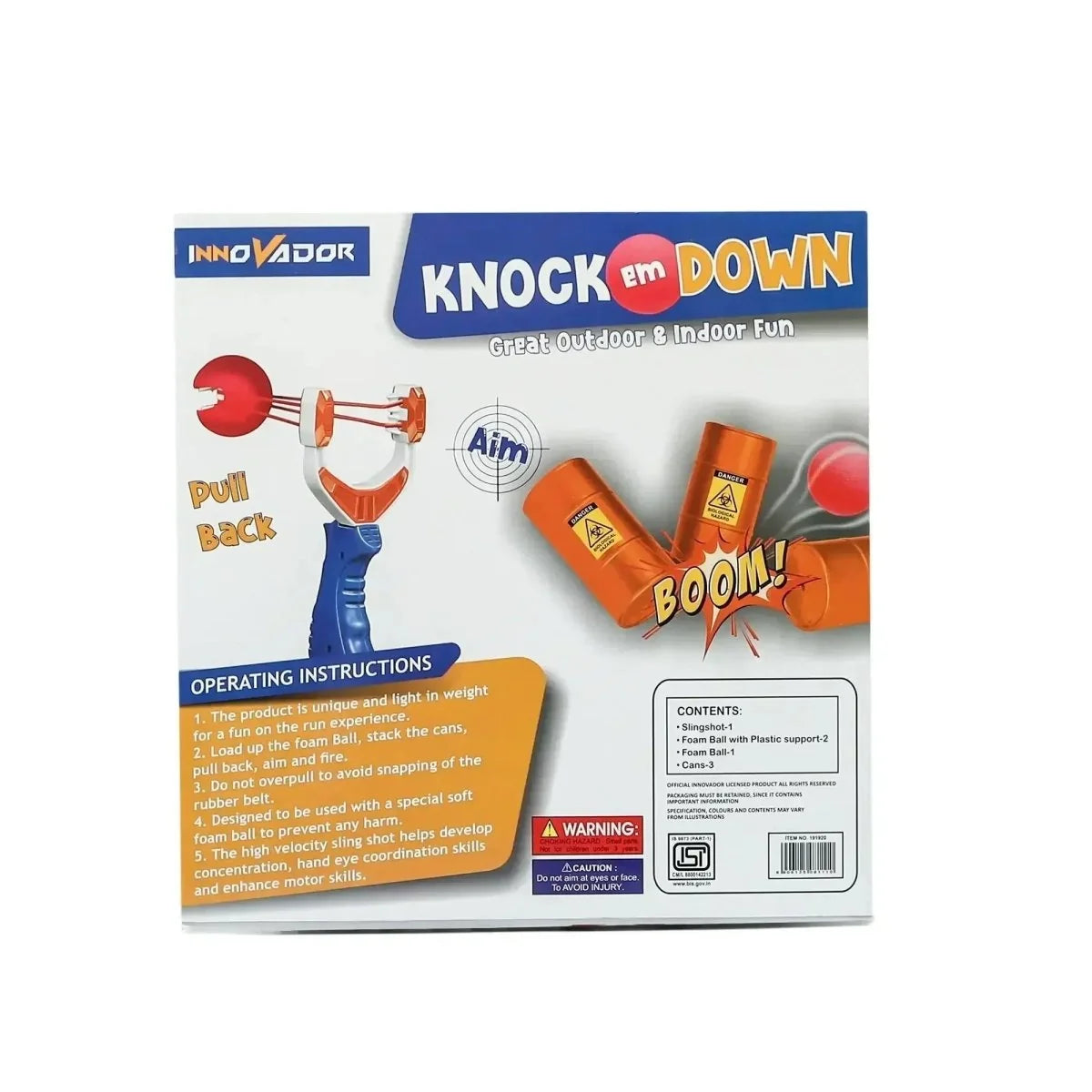 Innovador Knock em Down Shooter With Target Pull Back For Fun Toy
