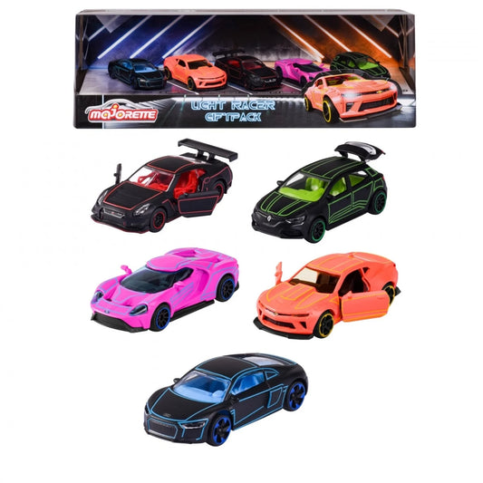 Majorette Light Racer Series 5 Car Giftpack Licensed Diecast Cars