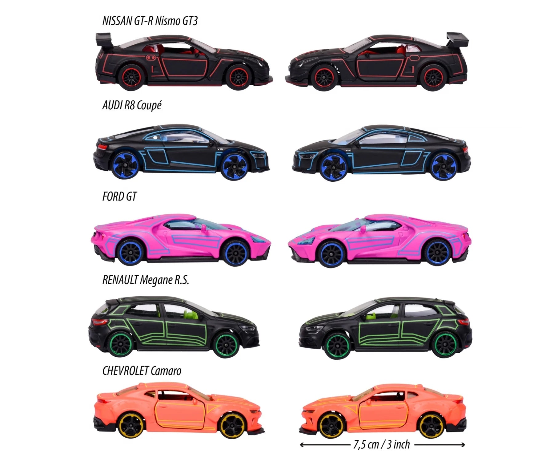 Majorette Light Racer Series 5 Car Giftpack Licensed Diecast Cars